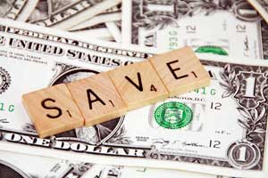 dollars savings sign
