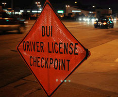 DUI checkpoint sign