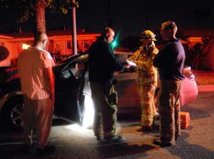 DUI car crash scene